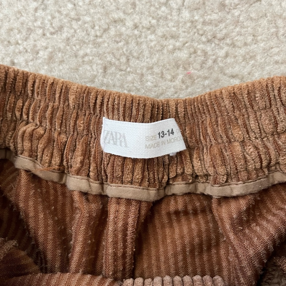 Zara KIDS 13-14 brown wide leg corduroy pants - Picture 2 of 2